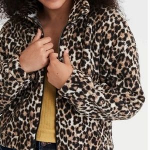 American Eagle Cheetah Print Cropped‎ Jacket Womens XS